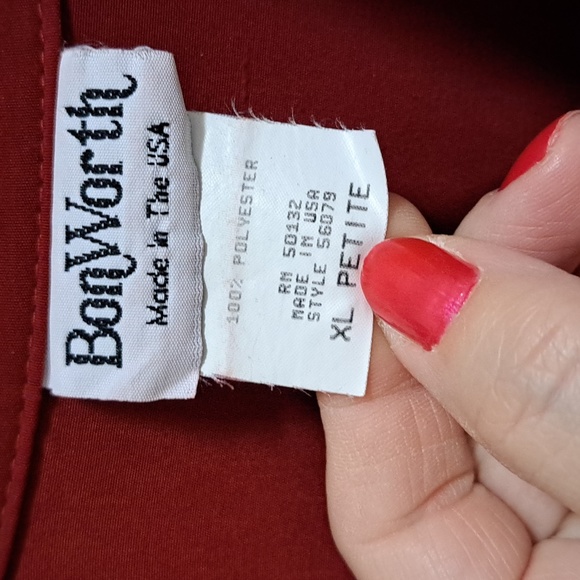 Bon Worth Burnt Orange  Floral Detail Zip Up Jacket. Size XL Petite - Picture 8 of 8